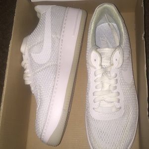 All white nike Air Force 1